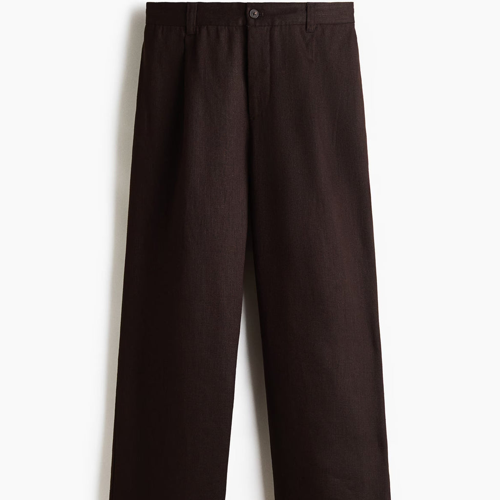 Men's pleated loose fit casual trousers